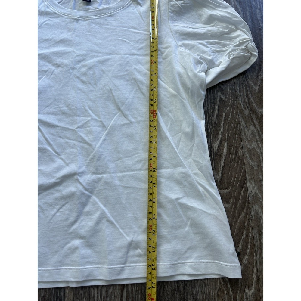 Hatley White Puff Sleeve Top Quiet Luxury Coastal Preppy Parisian Minimalist - Picture 9 of 9